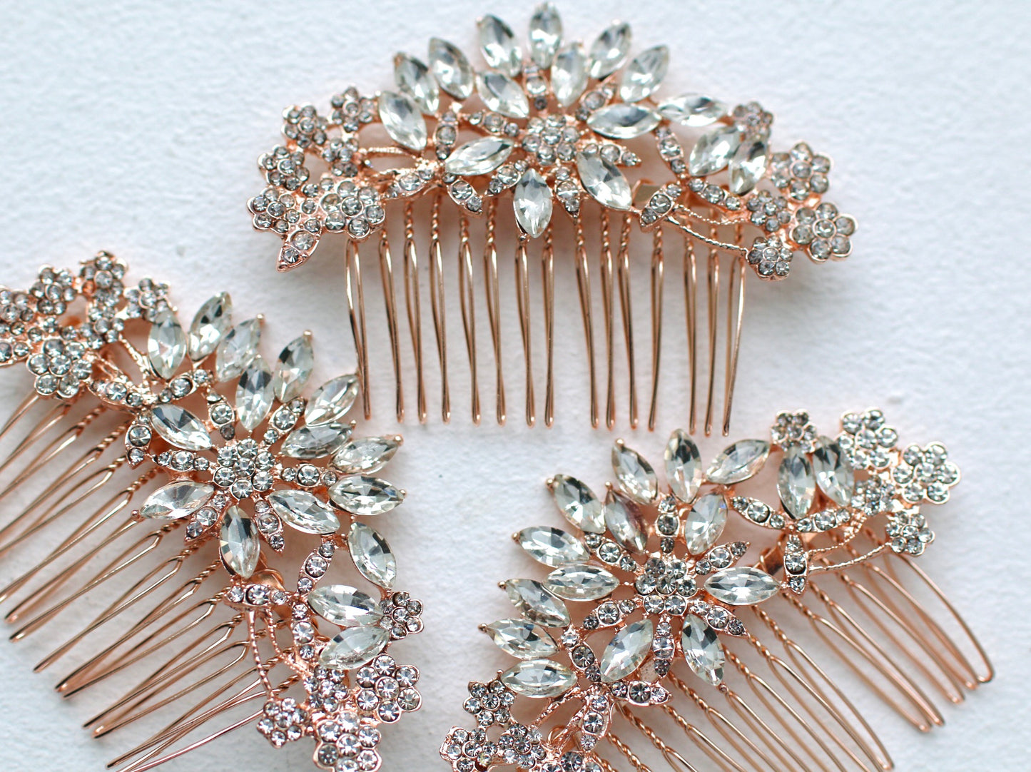 Rose Gold Crystal Hair Comb
