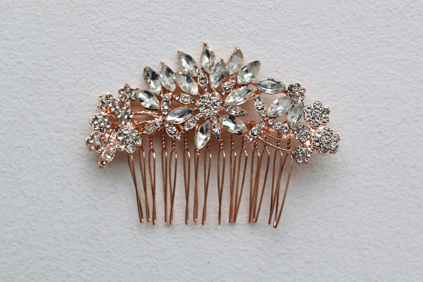 Rose Gold Crystal Hair Comb